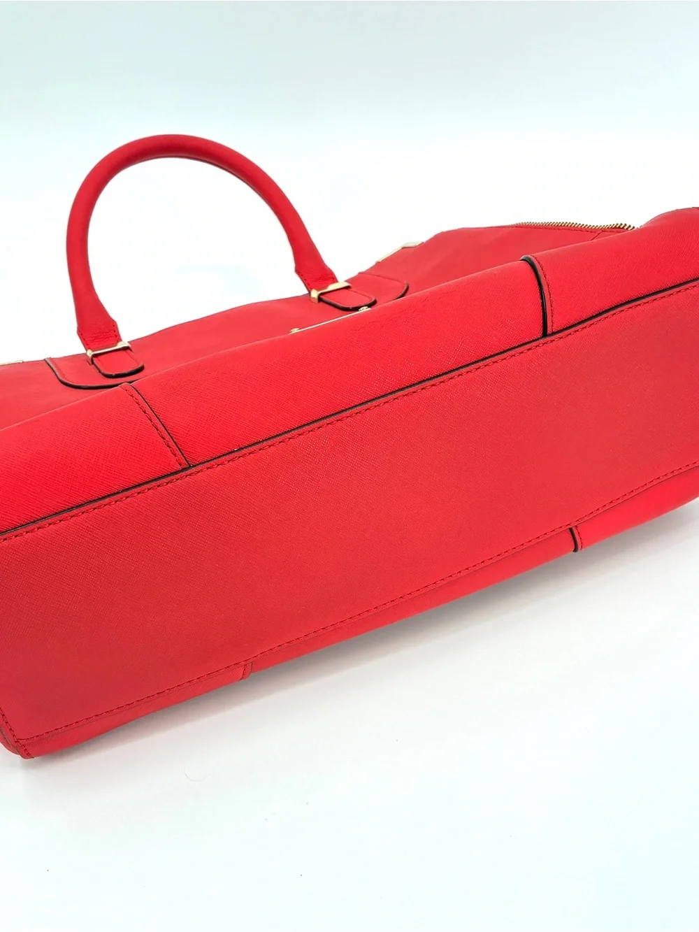 Rebecca Minkoff Amorous Satchel Structured Bag Purse Red Leather